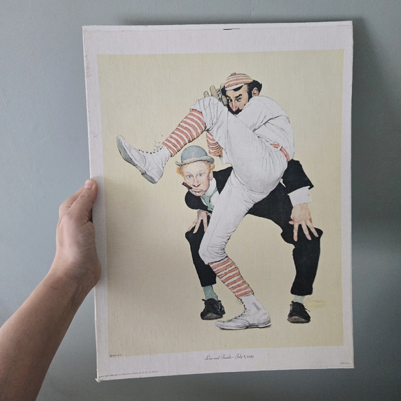 Other - Vintage Norman Rockwell "Low and Inside" Baseball "The Wind Up" Canvas Print